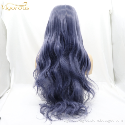 Vigorous Long Natural Wavy  Lace Front Wigs Cheap Synthetic hair Wigs Ladies Hair African curly Wigs for black women